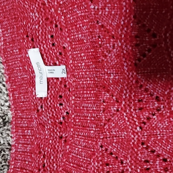 Women's Plus Size, Red Sweater - Picture 2 of 2